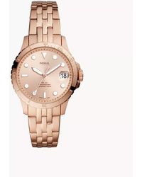Fossil - Fb-01 Three-hand Date Rose Gold-tone Stainless Steel Watch Jewelry - Lyst