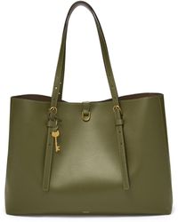 Fossil Kier Cactus Leather Tote in 