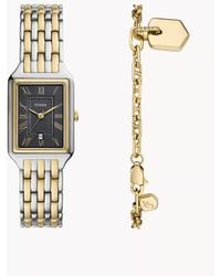 Fossil - Raquel Three-hand Date Two-tone Stainless Steel Watch And Bracelet Set - Lyst