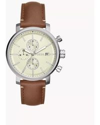 Fossil - Rhett Multifunction Brown Litehidetm Leather Watch - Lyst