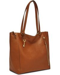 fossil women's tara leather shopper