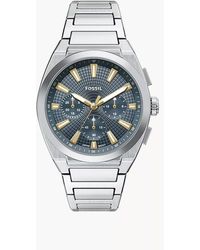 Fossil - Everett 44 Mm Chronograph Stainless Steel Watch - Lyst