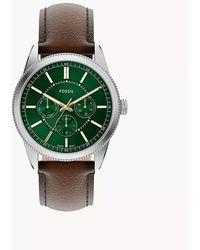 Fossil - Pearson 42 Mm Multifunction Brown Leather Watch - Lyst