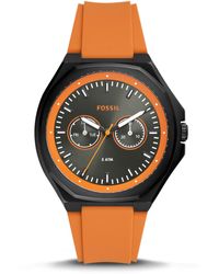 Fossil Bannon Multifunction Black Silicone Watch for Men | Lyst