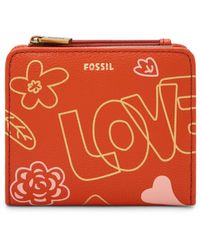 Fossil Leather Caroline Rfid Slim Bifold Wallet in Hot Pink (Pink) - Lyst