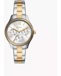 Fossil - Rye Multifunction Two-tone Stainless Steel Watch - Lyst