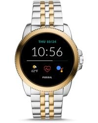 Fossil 44mm Gen 5e Stainless Steel And Leather Touchscreen Smart Watch - Brown
