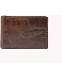 Fossil - Derrick Leather Money Clip Bifold Wallet - Lyst