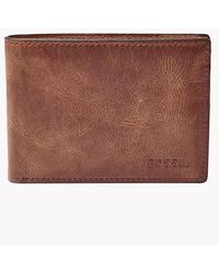 Fossil - Derrick Front Pocket Bifold Wallet Brown - Lyst