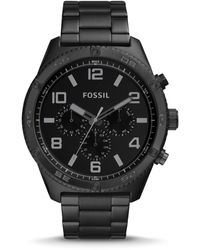 Fossil Bannon Multifunction Black Silicone Watch for Men | Lyst