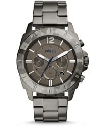 fossil privateer sport chronograph smoke stainless steel watch