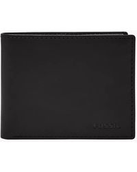 Fossil - Derrick Leather Rfid-blocking Bifold Passcase With Removable Card Case Wallet - Lyst