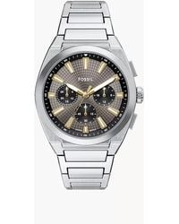 Fossil - Everett 44 Mm Chronograph Stainless Steel Watch - Lyst