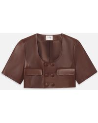 FRAME - The Cropped Leather Jacket - Lyst