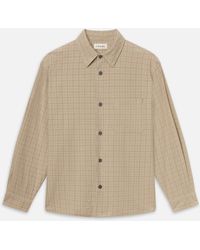 FRAME - Linen Blend Plaid Shirt - Lyst