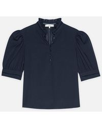 FRAME - The Ruffle Collar Top - Lyst