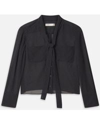 FRAME - Polka Dot Modern Tie Blouse - Lyst
