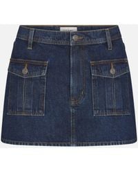 FRAME - The Mini Denim Utility Skirt - Lyst
