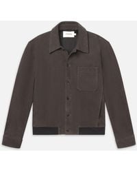 FRAME - Suede Bomber Jacket - Lyst