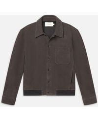 FRAME - Suede Bomber Jacket - Lyst