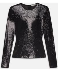 FRAME - The Micro Sequin Top - Lyst