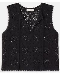 FRAME - The Crochet Tassel Popover Top - Lyst