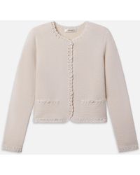FRAME - The Crochet Trim Jacket - Lyst