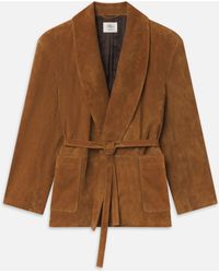 FRAME - The Ritz Suede Smoking Jacket - Lyst