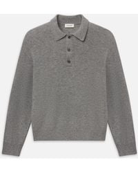 FRAME - Boiled Wool Polo Sweater - Lyst