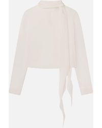 FRAME - The Wisp Tie Blouse - Lyst