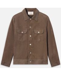FRAME - Suede Trucker Jacket - Lyst
