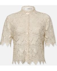 FRAME - Lace Button Up Shirt - Lyst