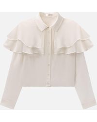FRAME - The Silk Cape Blouse - Lyst