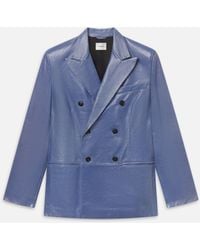 FRAME - The Leather Boulevard Blazer - Lyst