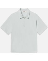 FRAME - Half Zip Pique Polo - Lyst