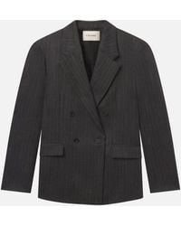 FRAME - Tweed Double Breasted Blazer - Lyst
