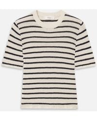 FRAME - The Striped Knit Tee - Lyst