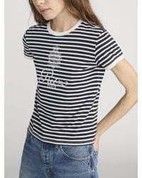FRAME - Ritz Striped Baby Tee - Lyst