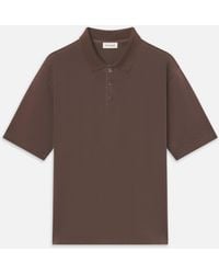 FRAME - Washed Light Pique Polo - Lyst