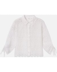 FRAME - The Paisley Eyelet Cinch Sleeve Shirt - Lyst