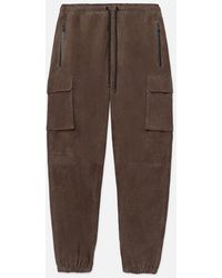 FRAME - Suede Cargo Jogger - Lyst