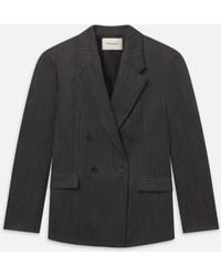 FRAME - Tweed Double Breasted Blazer - Lyst