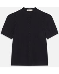 FRAME - The Silk Gathered Top - Lyst