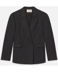 FRAME - Pinstripe Wool Blazer - Lyst