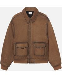 FRAME - The Distressed Leather Jacket - Lyst