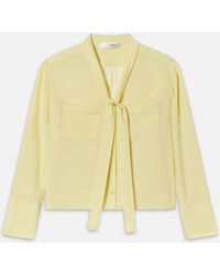 FRAME - The Silk Modern Tie Blouse - Lyst