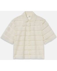 FRAME - The Lattice Crochet Blouse - Lyst