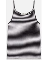FRAME - The Leather Trim Tank - Lyst