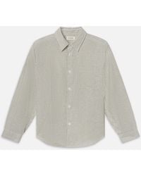 FRAME - Linen Blend Stripe Shirt - Lyst