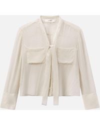 FRAME - Polka Dot Modern Tie Blouse - Lyst